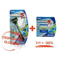   LORD5 borotvakészülék 5 pengés cserélhető fejes L5195 + LORD5 borotvabetét 5 pengés 1db cserefej L5190