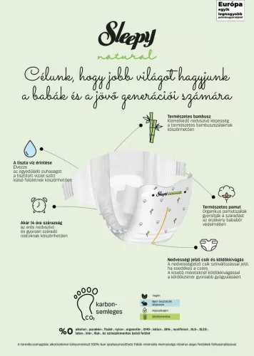 Sleepy Natural Ultra Sensitive Bambusz pelenka Újszülött 1 (2-5)(40db)