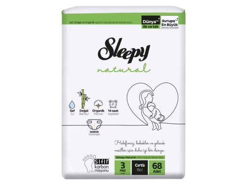 Sleepy Natural Ultra Sensitive Bambusz pelenka Midi 3 (4-9)(68db)