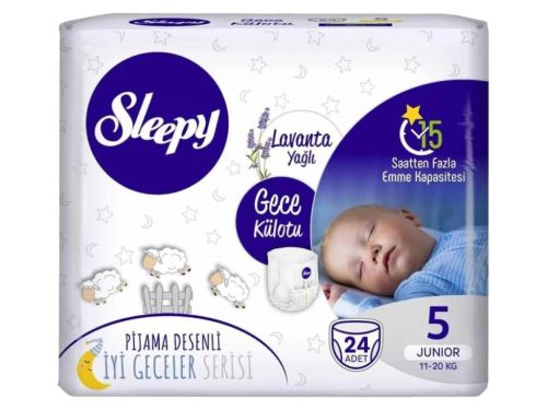 Sleepy NIGHT Bambusz bugyipelenka Levendula illattal Junior 5 (11-20)(24db)