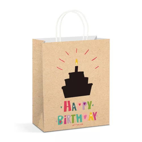 Ajándéktasak papír dekorálható Happy Birthday 265 x 127 x 330mm