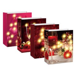 Ajándéktasak papír 10 melegfehér LED - 265x127x330mm