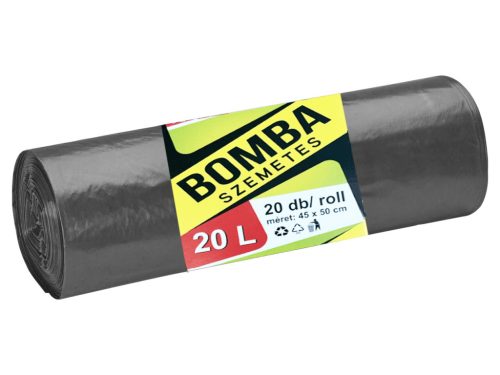 Bomba szemeteszsák fekete 20L 45x50cm - Erős - 20db
