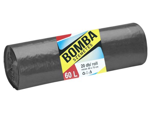 Bomba szemeteszsák fekete 60L 60x70cm - Erős - 20db