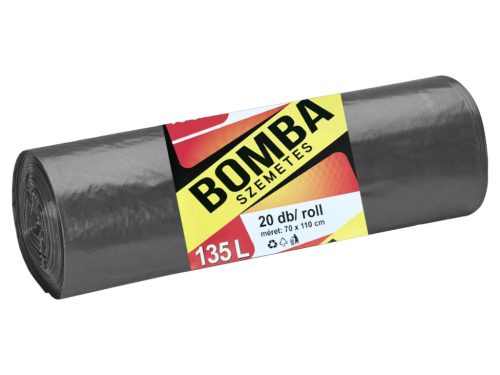 Bomba szemeteszsák fekete 135L 70x110cm - Erős - 20db