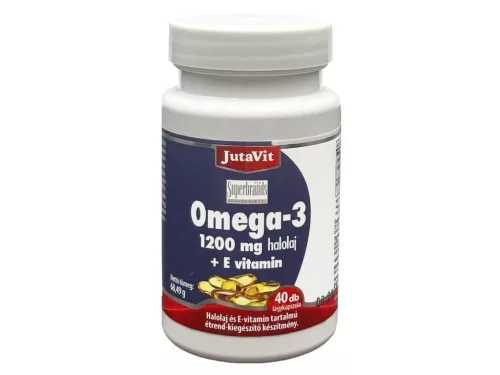JutaVit Omega-3 1200mg Halolaj+E vitamin lágykapszula 40db