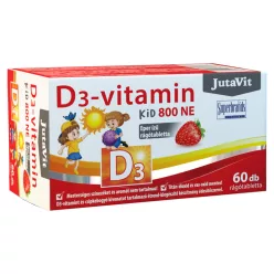 JutaVit D3-vitamin KID 800 NE rágótabletta 60db - Eper