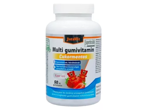 JutaVit Multivitamin gumivitamin Cukormentes 50db - Eper