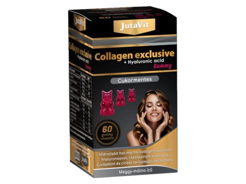 JutaVit Collagen Exclusive + Hyaluron Gummy gumivitamin 60db - Meggy-málna