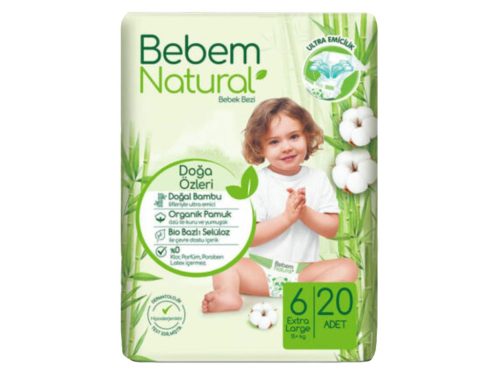 Bebem Natural Bambusz pelenka XL 6 (15+)(20db)