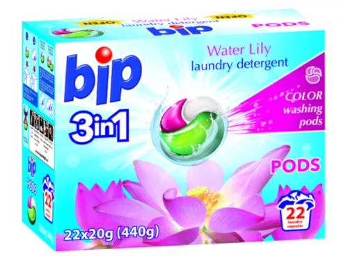 Bip mosókapszula 22db - 3in1 - Színes ruhákhoz - Water Lily