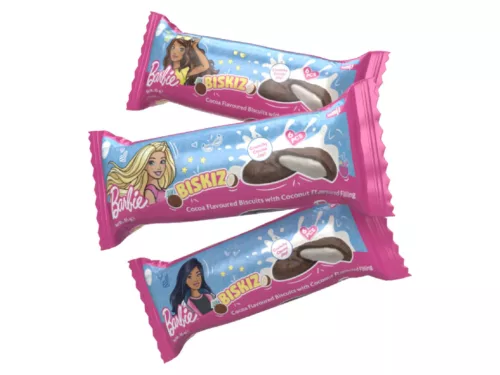 Biskiz kókuszkrémmel töltött keksz 45g – Barbie