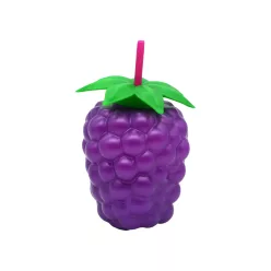 Műanyag szívószálas fedeles bögre 800ml - Szeder