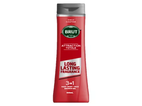 Brut férfi tusfürdő 3in1 600ml - Attraction Totale