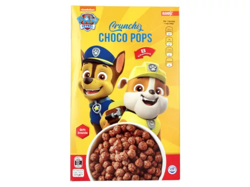 Reggeliző gabona csokoládé golyó meglepetéssel Choco Pops 375g - Mancs őrjárat