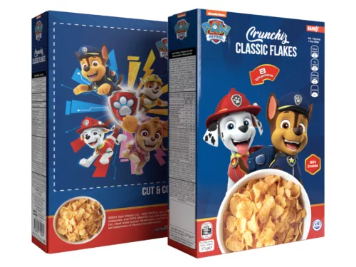 Reggeliző kukoricapehely meglepetéssel Classic Flakes 375g - Mancs Őrjárat