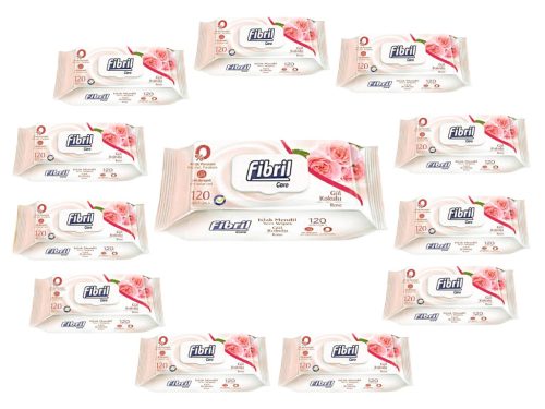 Fibril Care nedves törlőkendő 120db-os Fedeles Rózsa(12csomag)
