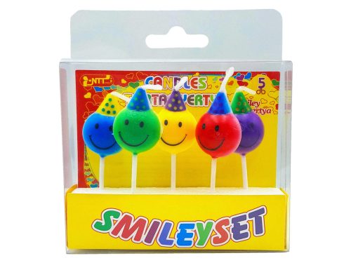 Tortagyertya 5 db - Smiley formájú