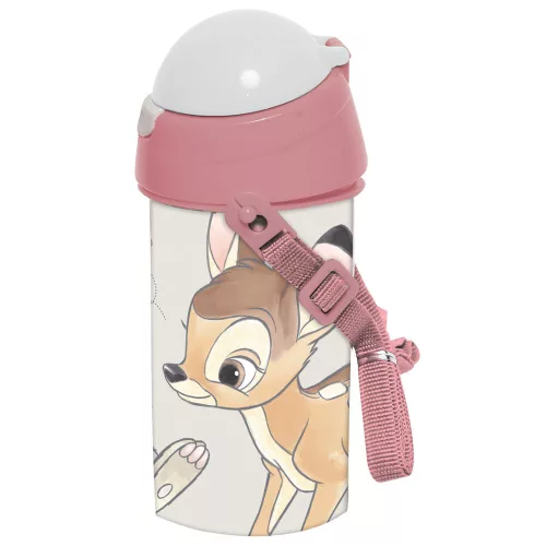 Disney Bambi Cute műanyag szívószálas kulacs akasztóval 500 ml