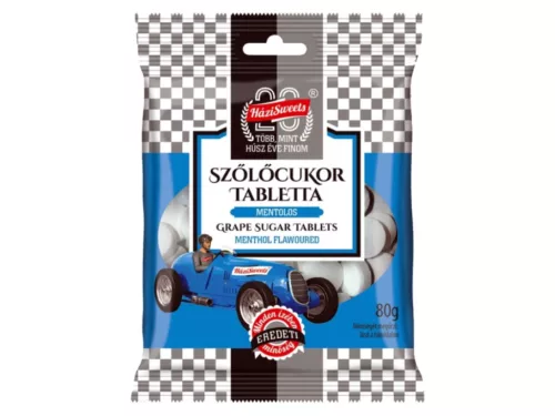 HáziSweets szőlőcukor tabletta 80g - Mentolos