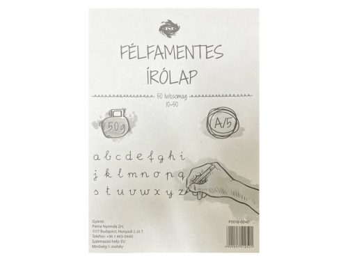 Írólap 10-50 50 ív/csomag - A/5 - Félfamentes