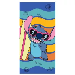   Disney Lilo és Stitch, A csillagkutya Waves fürdőlepedő, strand törölköző 70x140cm (Fast Dry)