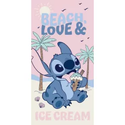   Disney Lilo és Stitch, A csillagkutya Beach Ice Cream fürdőlepedő, strand törölköző 70x140cm (Fast Dry)