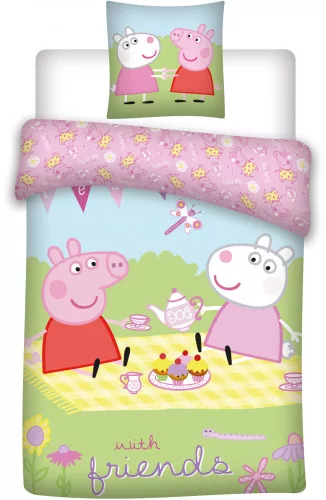 Peppa malac gyerek, ovis ágyneműhuzat 100×135cm, 40×60 cm