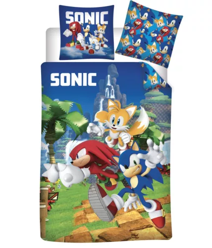 Sonic a sündisznó Speedy Dreams gyerek, ovis ágyneműhuzat 100×135cm, 40×60 cm