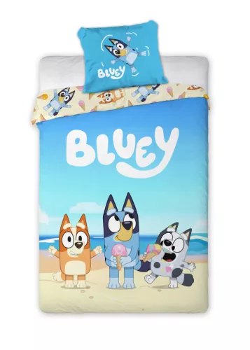 Bluey Beach Day gyerek, ovis ágyneműhuzat 100×135cm, 40×60 cm