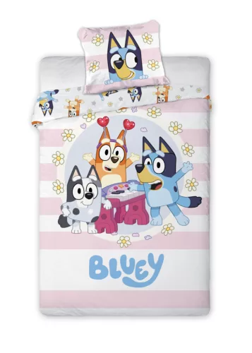 Bluey Joyful gyerek, ovis ágyneműhuzat 100×135cm, 40×60 cm