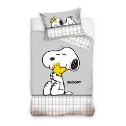   Snoopy & Woodstock gyerek, ovis ágyneműhuzat 100x135 cm, 40x60 cm