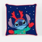 Disney Lilo és Stitch, A csillagkutya Antler Karácsony párnahuzat 40x40 cm Velúr