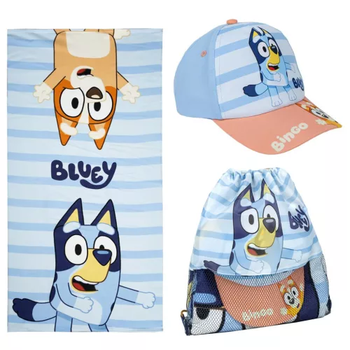 Bluey & Bingo törölköző, tornazsák, baseball sapka szett