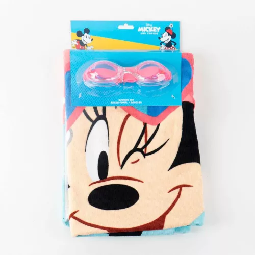 Disney Minnie Swimming törölköző és úszószemüveg szett