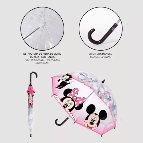 Disney Minnie Make Me Happy gyerek átlátszó esernyő Ø71 cm