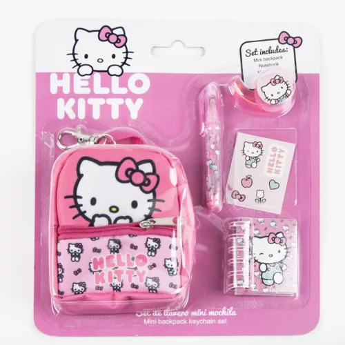 Hello Kitty Pink mini táska kulcstartó szett