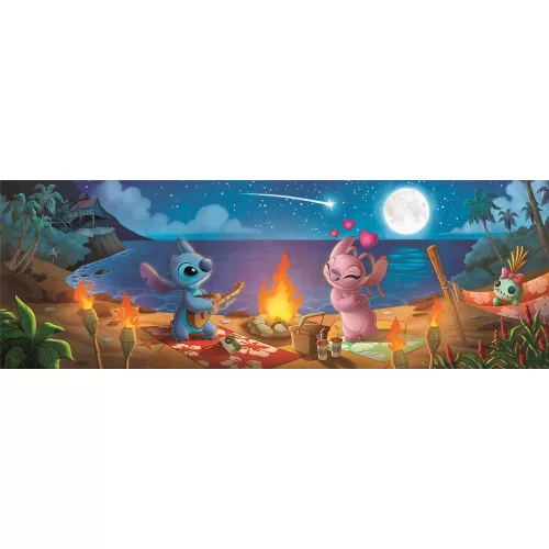Disney Lilo és Stitch, A csillagkutya Campfire 1000 db-os panorama Compact puzzle Clementoni