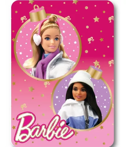 Barbie Winter Karácsonyi polár takaró 100x140cm