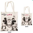 Disney Minnie Mickey Kiss vászontáska, bevásárlótáska 44 cm