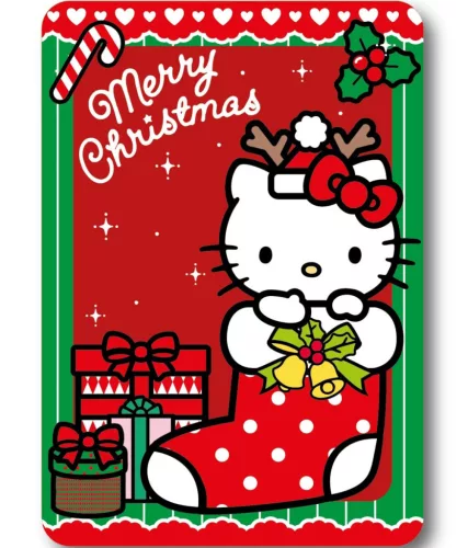 Hello Kitty Holiday Cheer Karácsonyi polár takaró 100x140cm