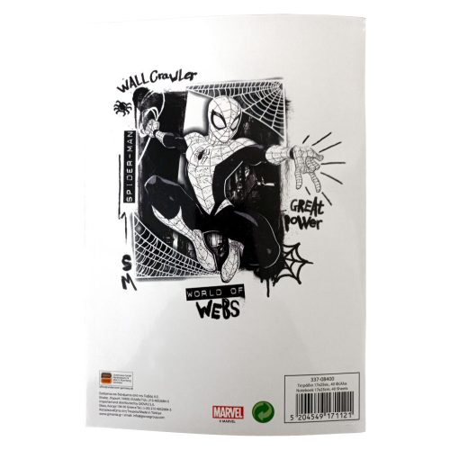 Pókember World of Webs B/5 vonalas füzet 40 lapos