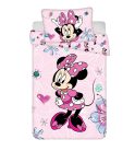 Disney Minnie Flowers gyerek, ovis ágyneműhuzat 100×135cm, 40×60 cm