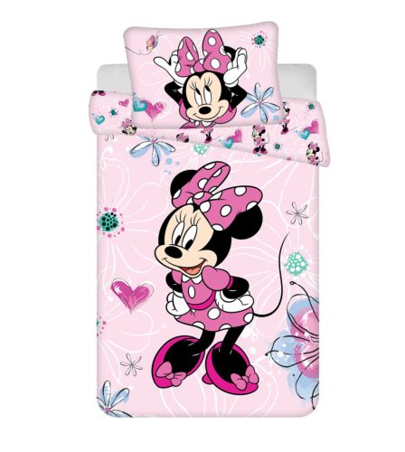 Disney Minnie Flowers gyerek, ovis ágyneműhuzat 100×135cm, 40×60 cm