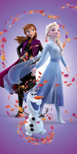 Disney Jégvarázs Leaves Magic fürdőlepedő, strand törölköző 70x140 cm