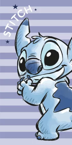 Disney Lilo és Stitch, A csillagkutya Stripes fürdőlepedő, strand törölköző 70x140cm (Fast Dry)