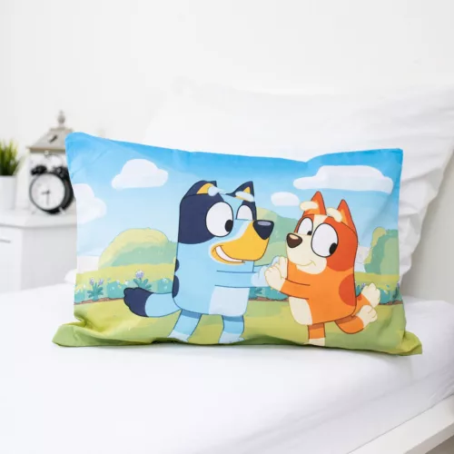 Bluey Happy Family gyerek, ovis ágyneműhuzat 100×135cm, 40×60 cm