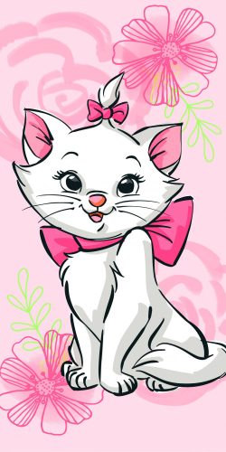 Disney Marie Pink Flower fürdőlepedő, strand törölköző  70*140cm