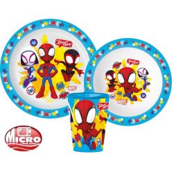   Pókember Spidey Team étkészlet, micro műanyag szett, pohárral 260 ml