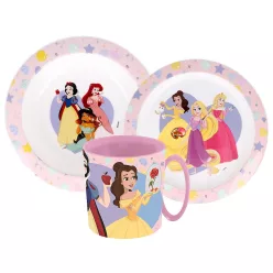   Disney Hercegnők True étkészlet, micro műanyag szett bögrével 350 ml
